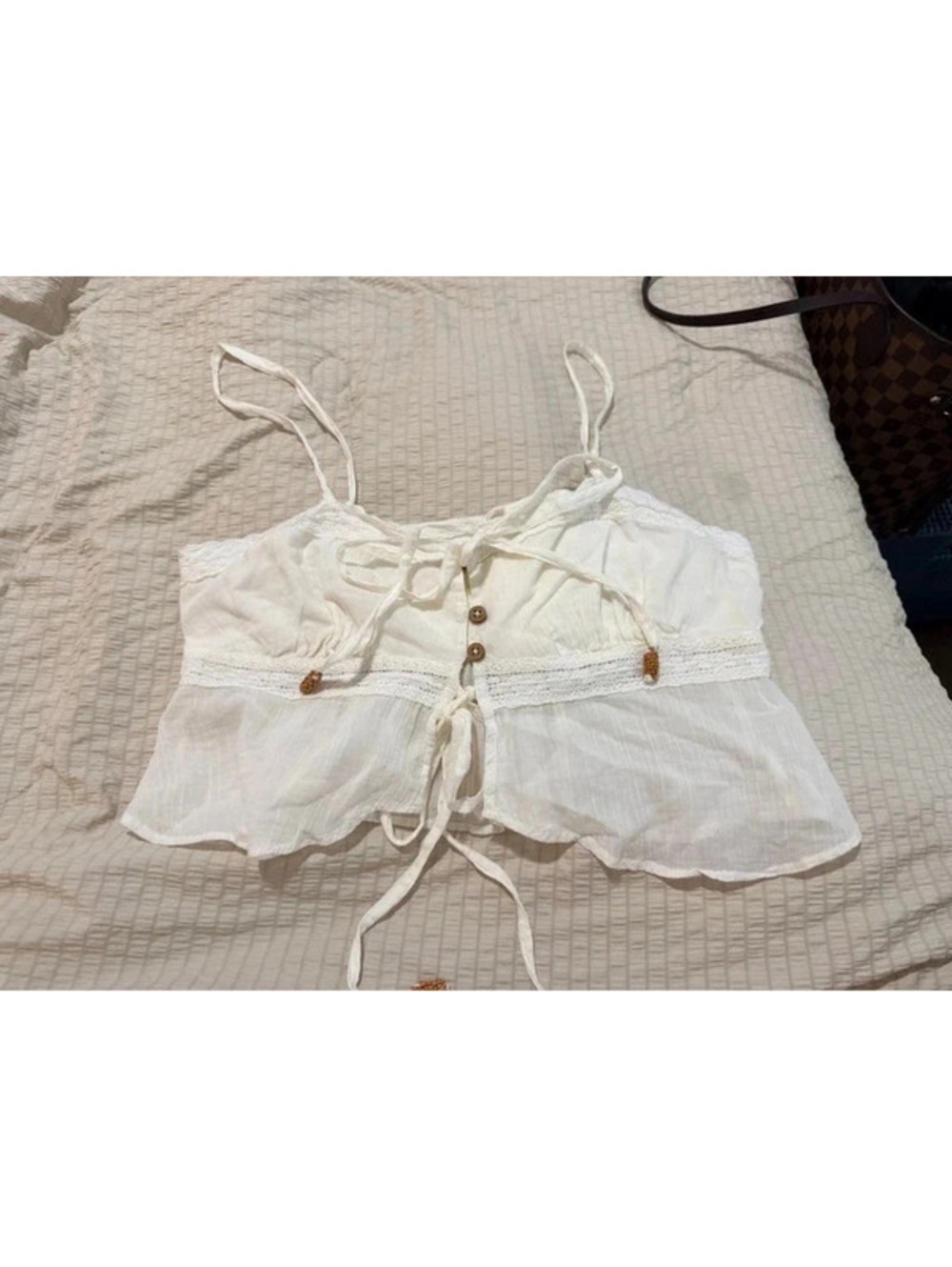 Free People Crop top size Large beige #2034
